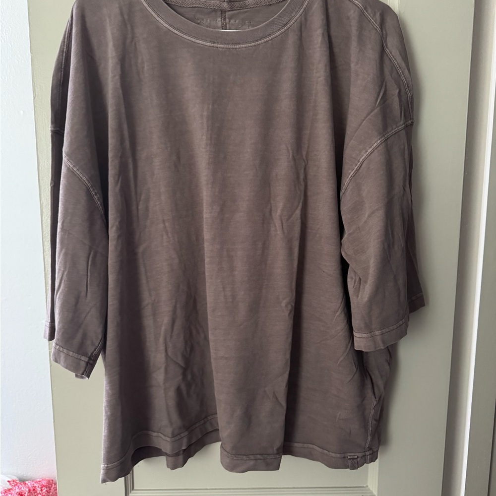 We The Free Brown Perfect Oversized Tee